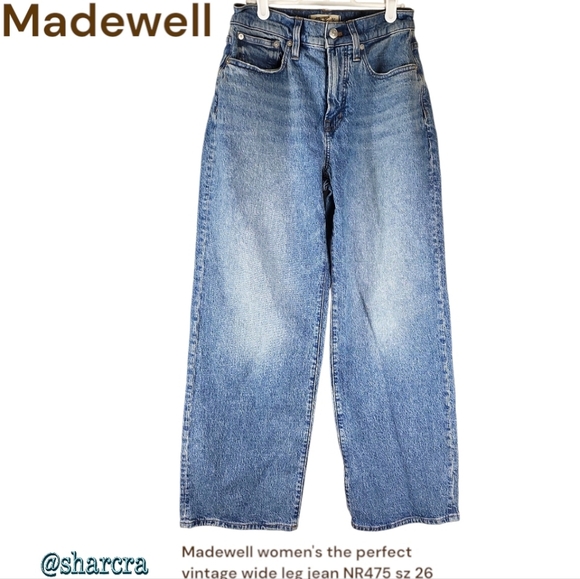 Madewell Denim - Madewell women's the perfect vintage wide leg jeans Light Indigo Blue NR475 26